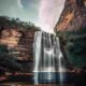 Imagem de uma deslumbrante cachoeira na Chapada Diamantina, onde as águas cristalinas caem com vigor e criam um espetáculo de beleza natural. Uma visão refrescante e revigorante da exuberante paisagem da região.