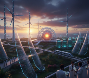 Representação do Drex em viagens, mostrando um smartphone com o Real Digital sendo usado em um aeroporto.